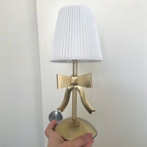 Gold Bow Coquette Portable Lamp LED Touch Control 11”NEW